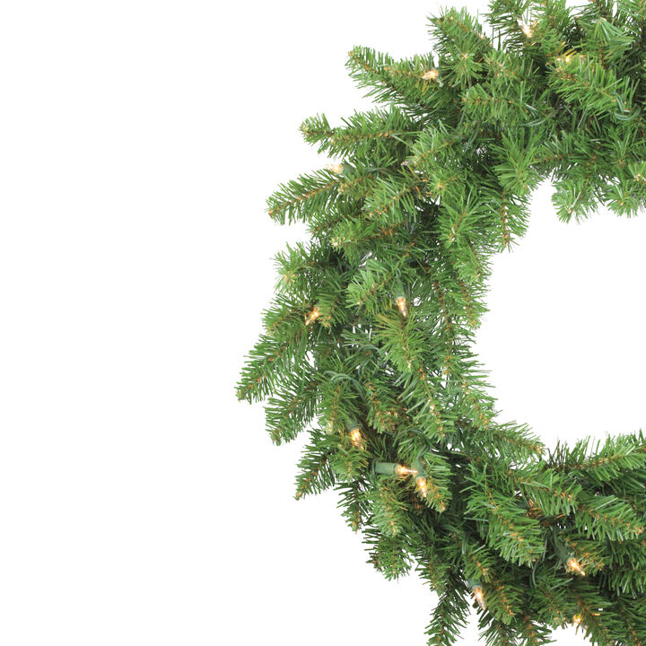 24 Pre-Lit Eastern Pine Artificial Christmas Wreath - Clear Lights