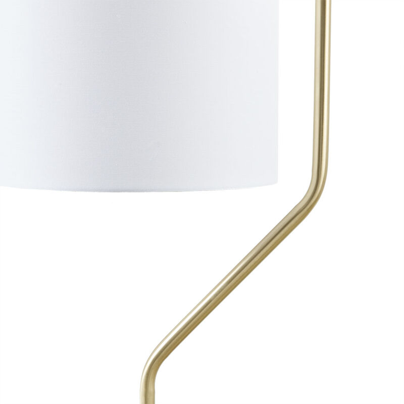 Gracie Mills Delores Contemporary Angular Arched Metal Floor Lamp