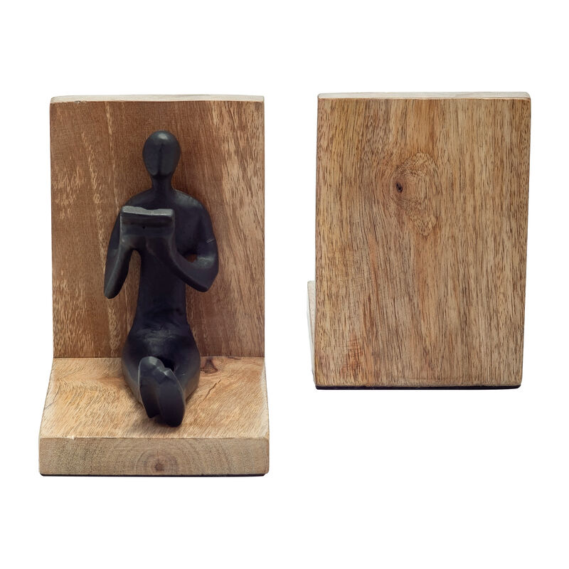 Aluminum Reading Man Bookends