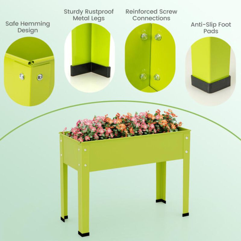 Hivvago Metal Raised Garden Bed with Legs and Drainage Hole
