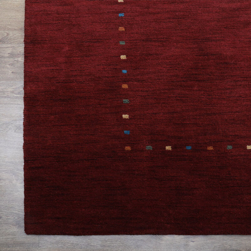 RUGSOTIC CARPETS HAND KNOTTED LOOM WOOL ECO-FRIENDLY AREA RUGS  - 8'x11', Rectangle, Red Color, Contemporary Modern Design, High Pile Thick Handmade Anti Skid Rugs for Living Room (L00105)