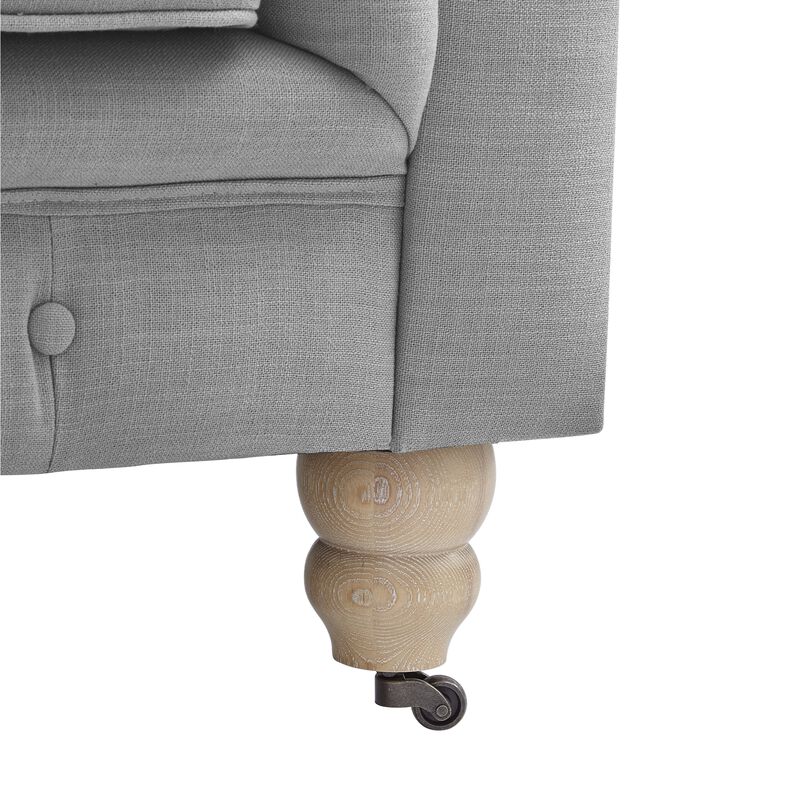 Rustic Manor Bayleigh Linen Chesterfield Loveseat