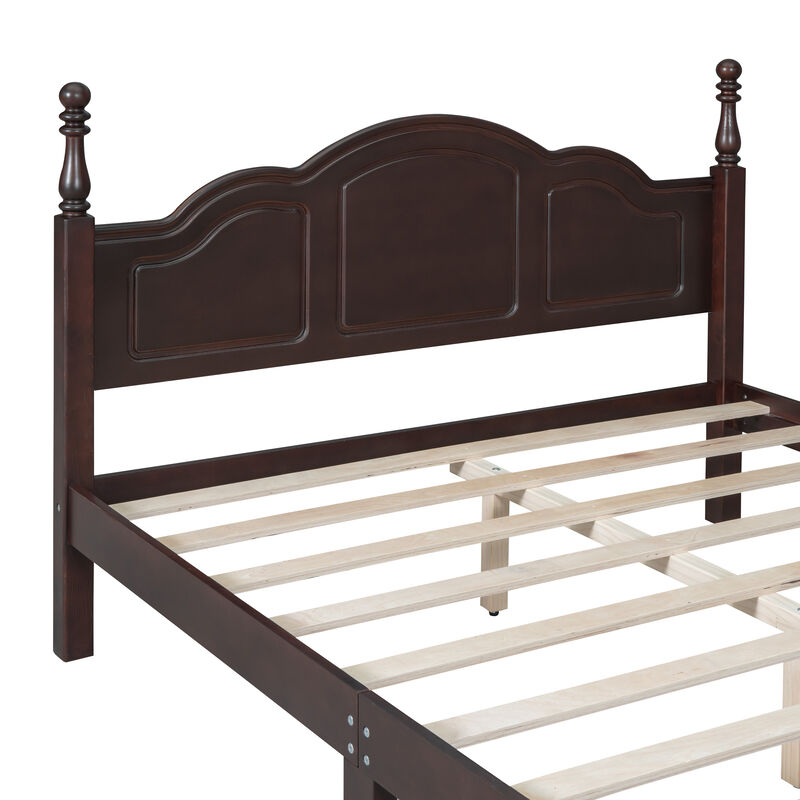 Streamdale Retro Style Queen Size Wood Bed Frame with Slat Support