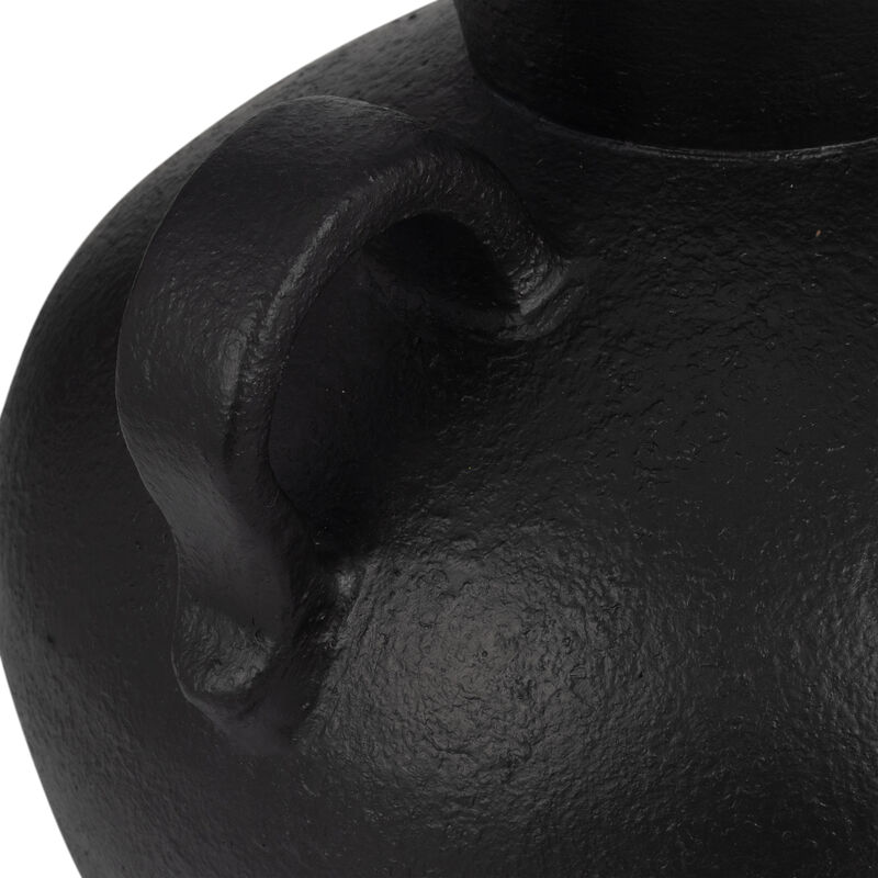 17" Organic Jug With 2 Handles, Black