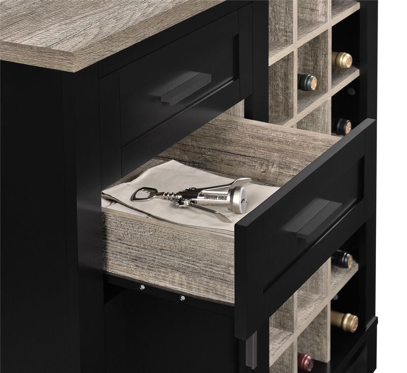 Ameriwood Home Carver Bar Cabinet, Black