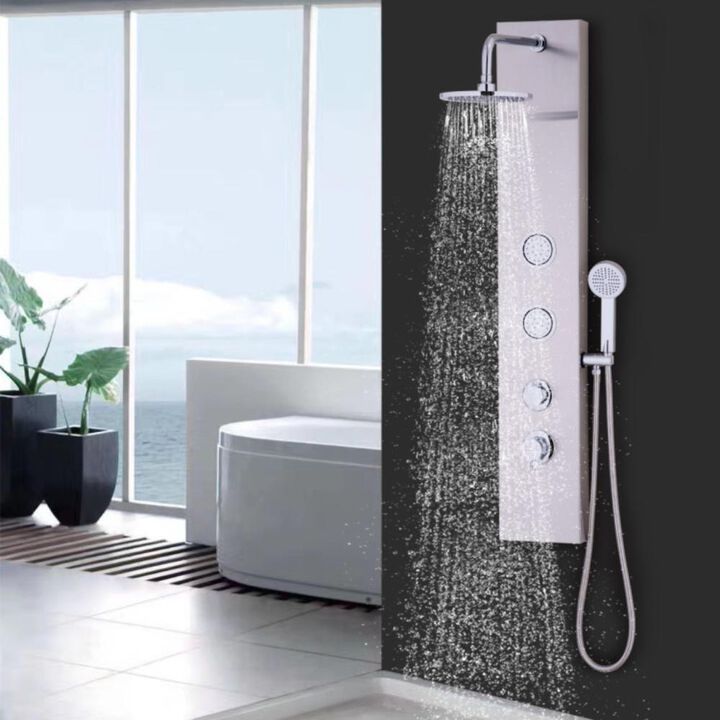 Hivvago 47 Inch Stainless Shower Panel with Massage Jets Hand Shower