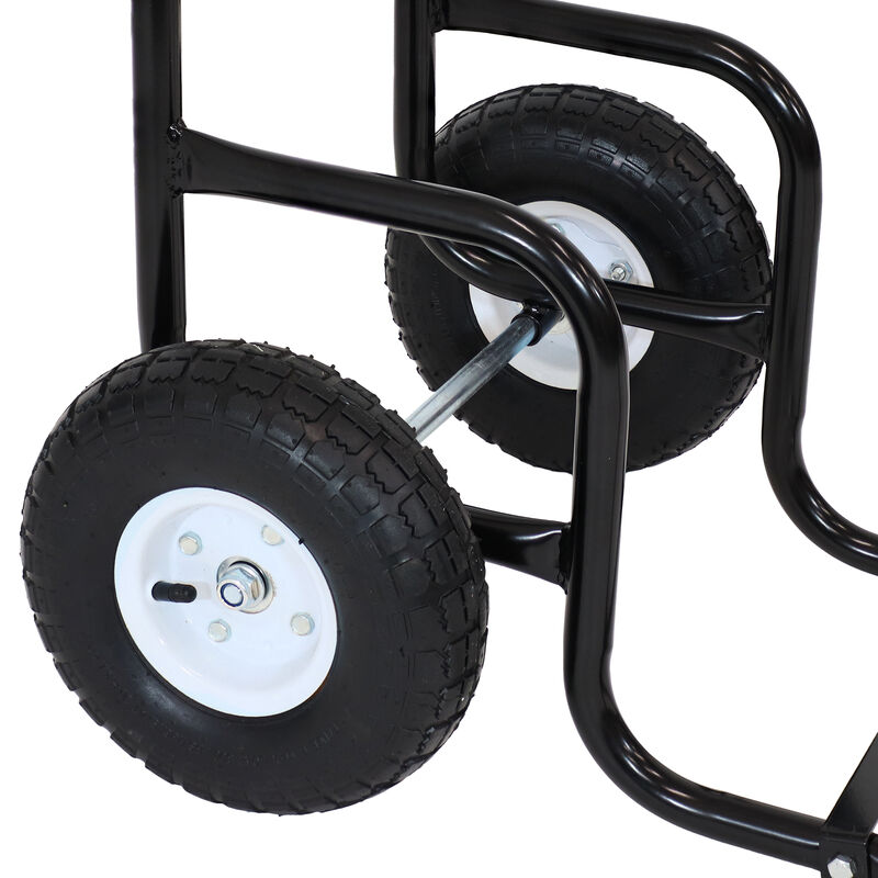 Sunnydaze Powder-Coated Steel Log Cart Carrier and Storage Rack with Wheels