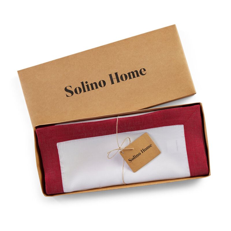 Solino Home 100% Pure Linen Table Runner 14 x 90 Inch | Festive Edge