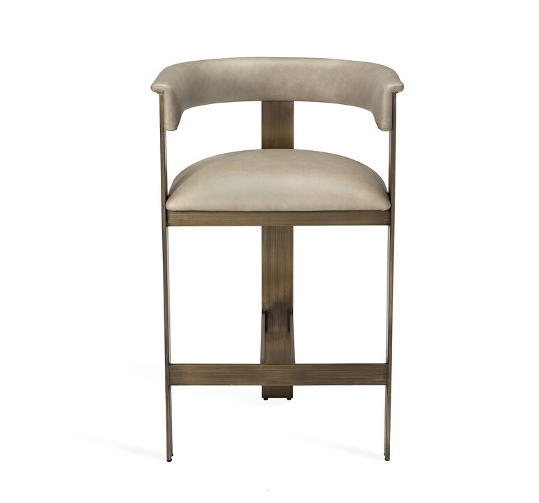 Darcy Counter Stool - Grey/ Nickel
