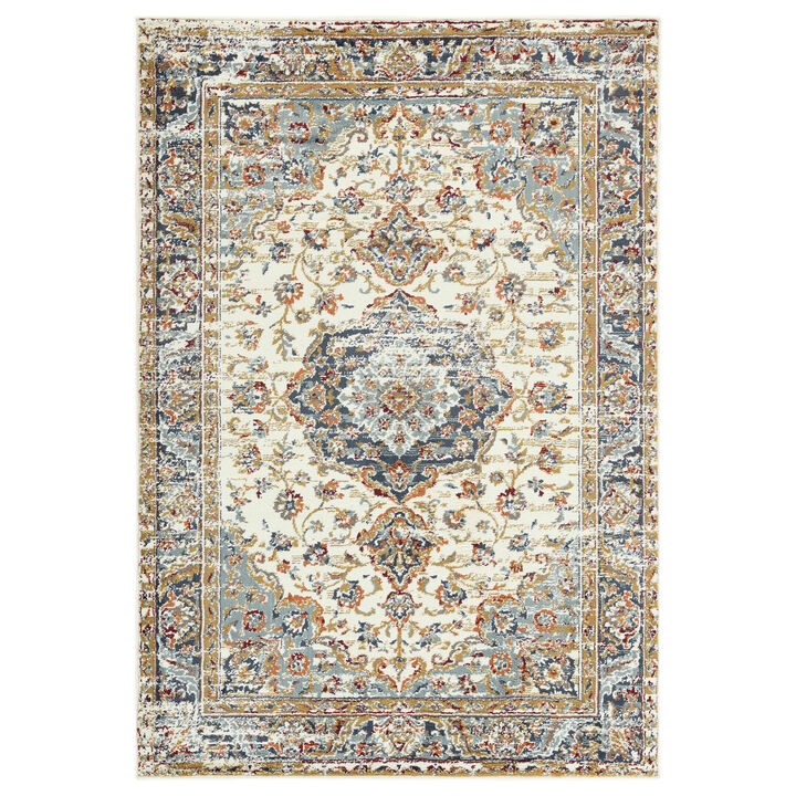 Allure Lanette Ivory Medallion Area Rug 5'1"x7'6"