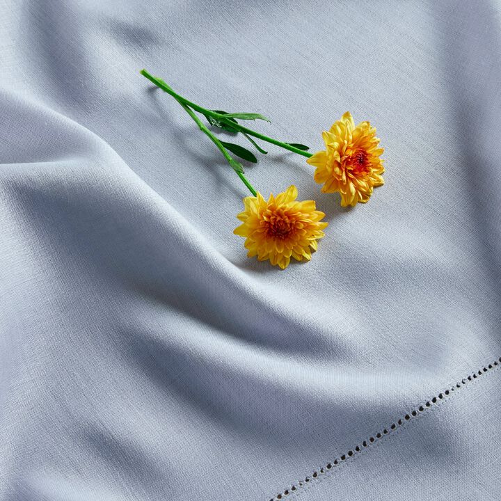 Solino Home 100% Pure Linen Tablecloth | Classic Hemstitch