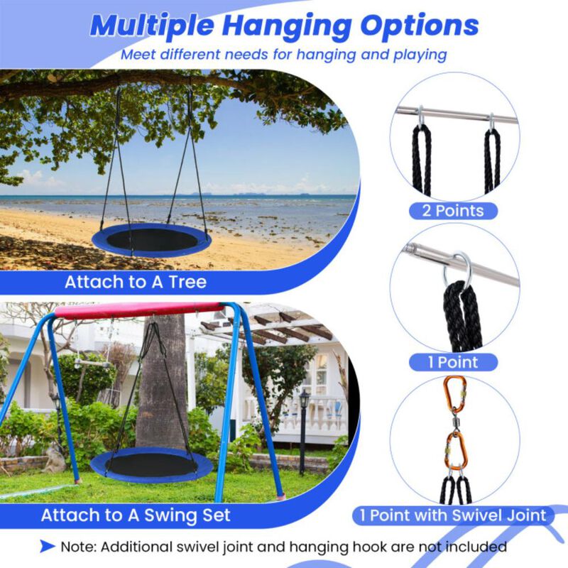 Hivvago 40 Inches Saucer Tree Swing for Kids and Adults