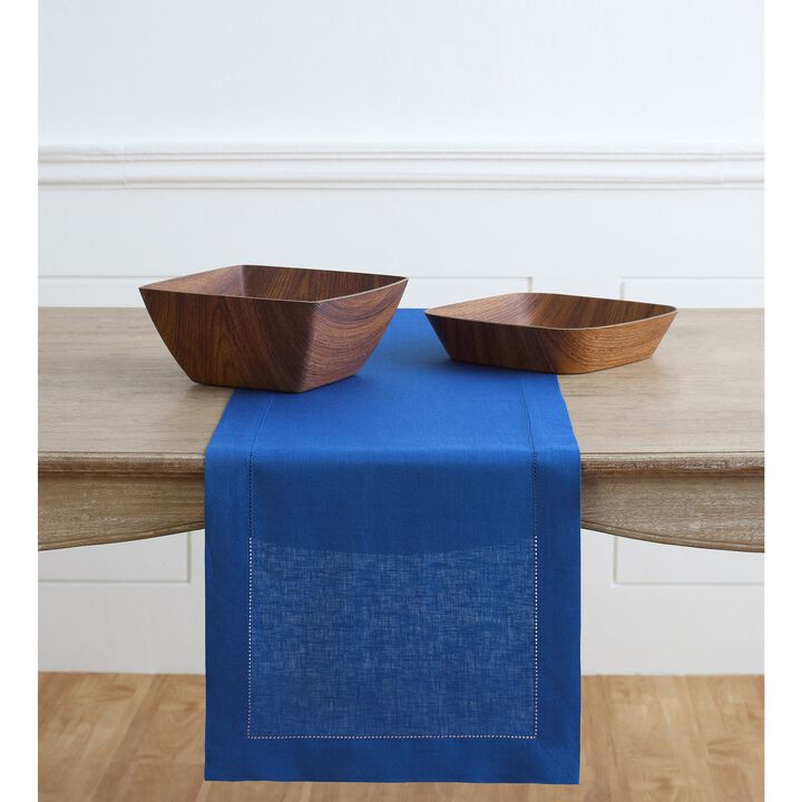 Solino Home 100% Pure Linen Table Runner | Classic Hemstitch for Thanksgiving, Christmas