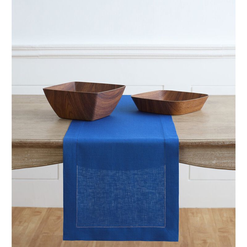 Solino Home 100% Pure Linen Table Runner | Classic Hemstitch for Thanksgiving, Christmas