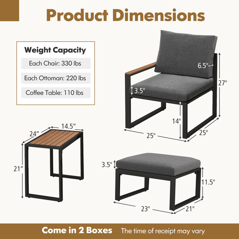 Outdoor Conversation Set with Soft Cushions – Comfortable Patio Seating