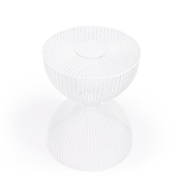White Metal End Table, Belen Kox