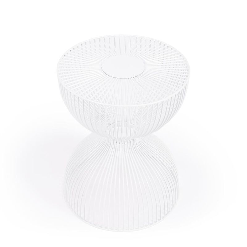 White Metal End Table, Belen Kox