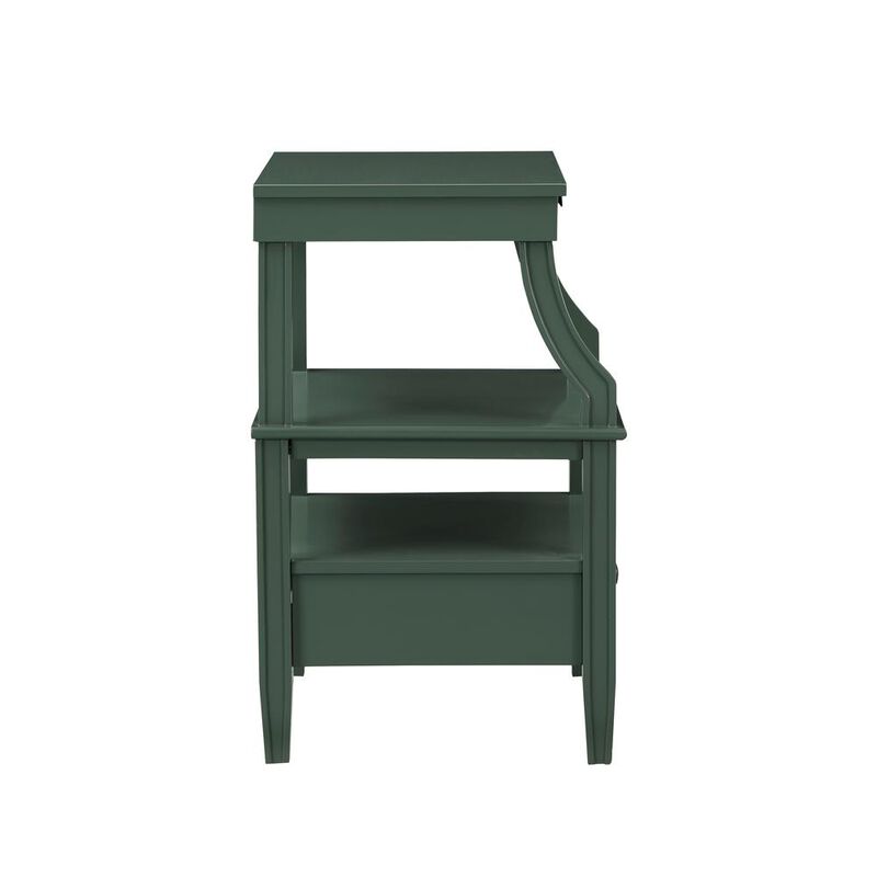 Comfort Pointe Newton Vintage Green Storage Nightstand
