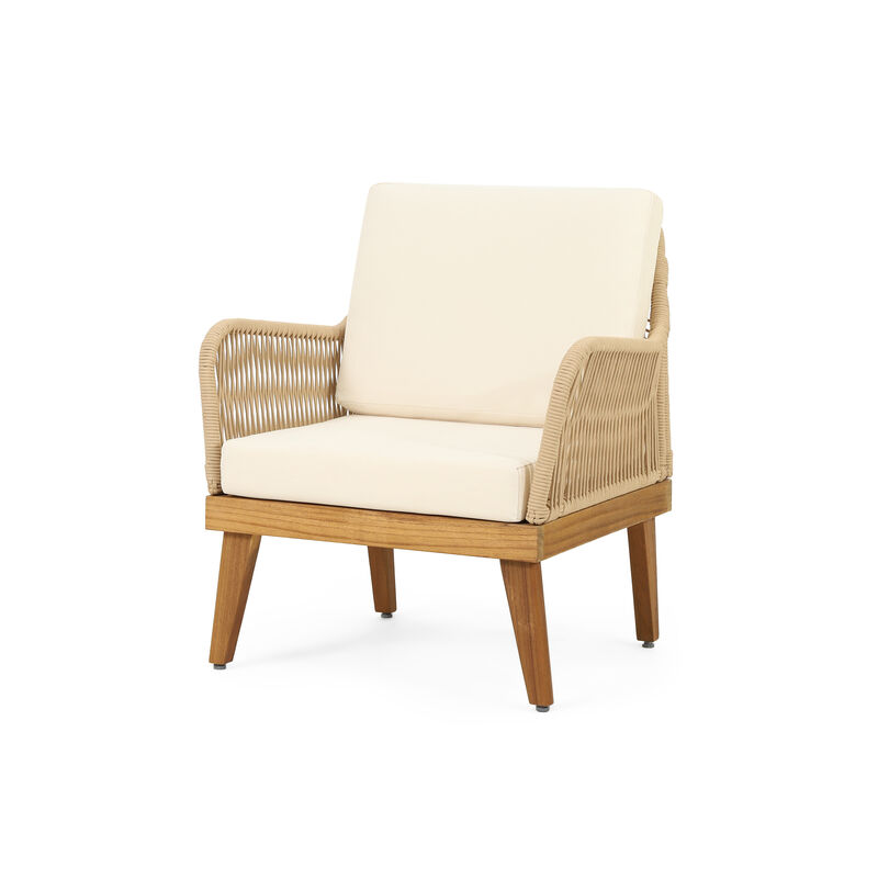 Mid Century Outdoor Wood Club Chair