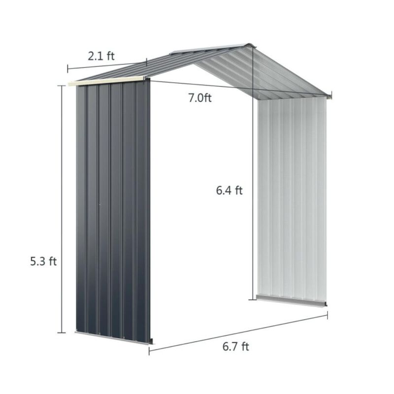 Hivvago Outdoor Storage Shed Extension Kit for 7 Feet Shed