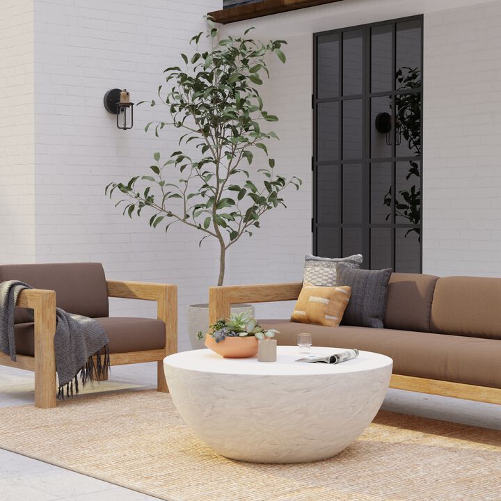 Antique Stone Bowl Coffee Table