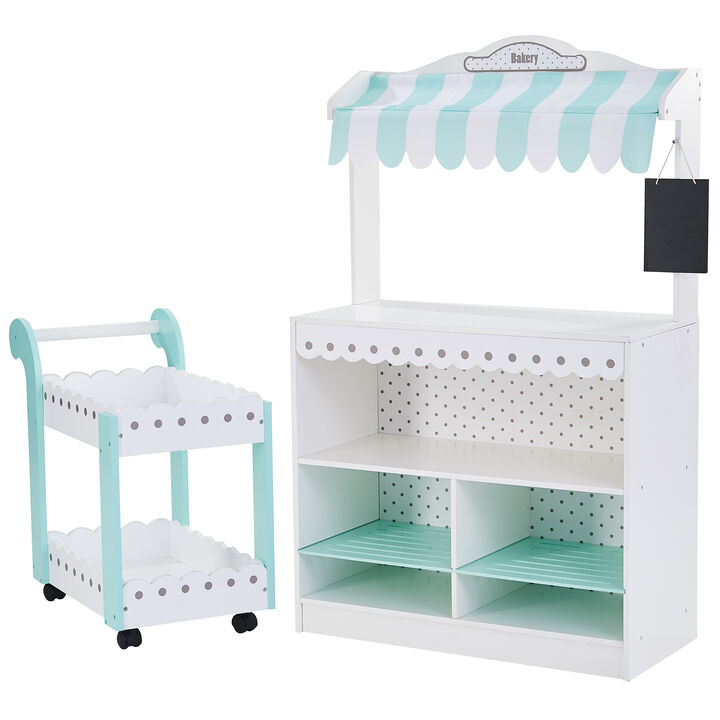 Teamson Kids - My Dream Bakery shop Dessert Stand - White / Mint