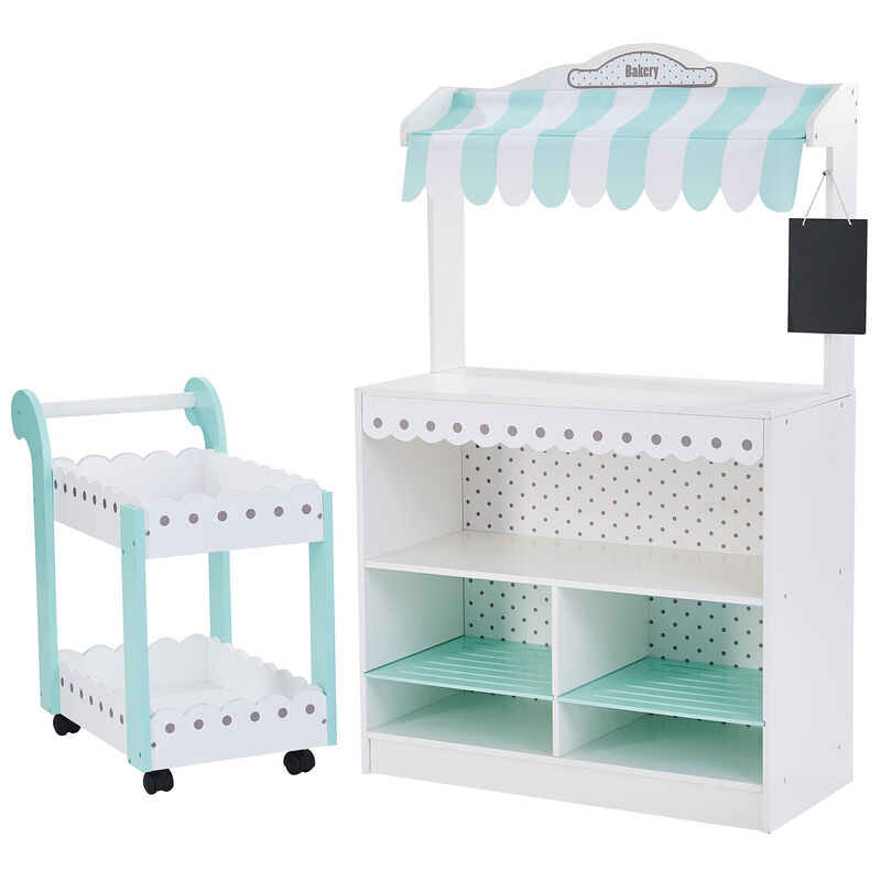 Teamson Kids - My Dream Bakery shop Dessert Stand - White / Mint