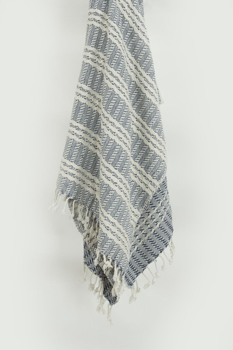Blue/Natural 50" x 60" Throw Blanket