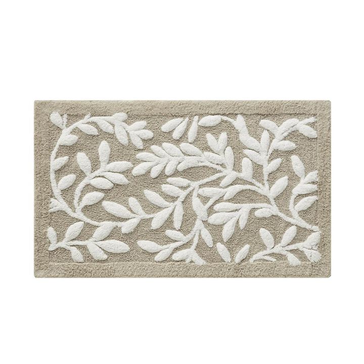 Madison Park Serene Cotton Tufted Bath Rug, Taupe color