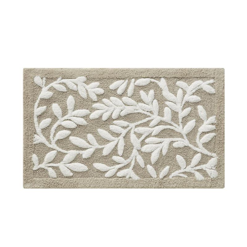 Madison Park Serene Cotton Tufted Bath Rug, Taupe color