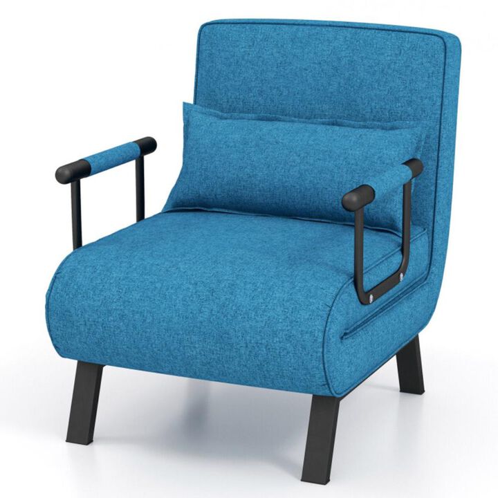 Hivvago Folding 6 Position Convertible Sleeper Bed Armchair Lounge Couch with Pillow