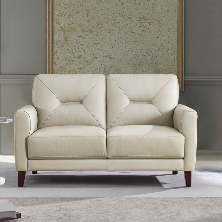 Mavis Top Grain Leather Loveseat