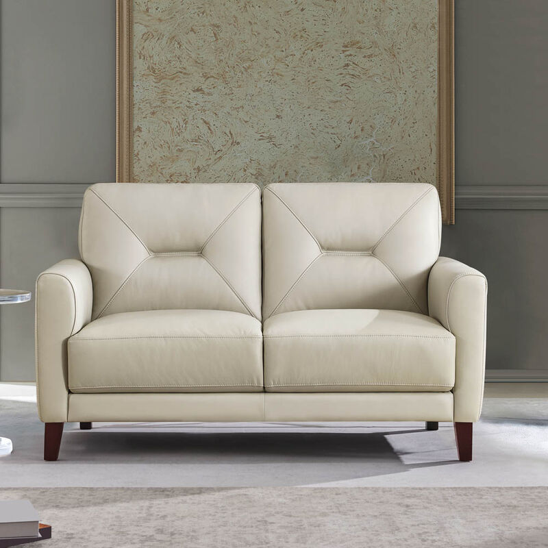 Mavis Top Grain Leather Loveseat