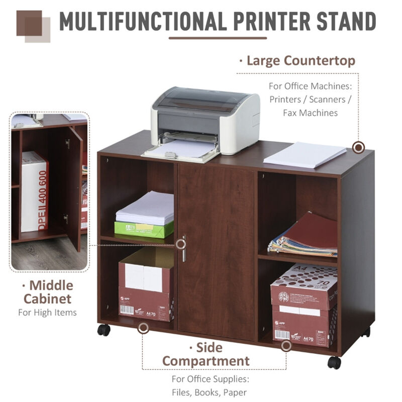Freestanding Storage Cabinet with File Drawers for Office Organization