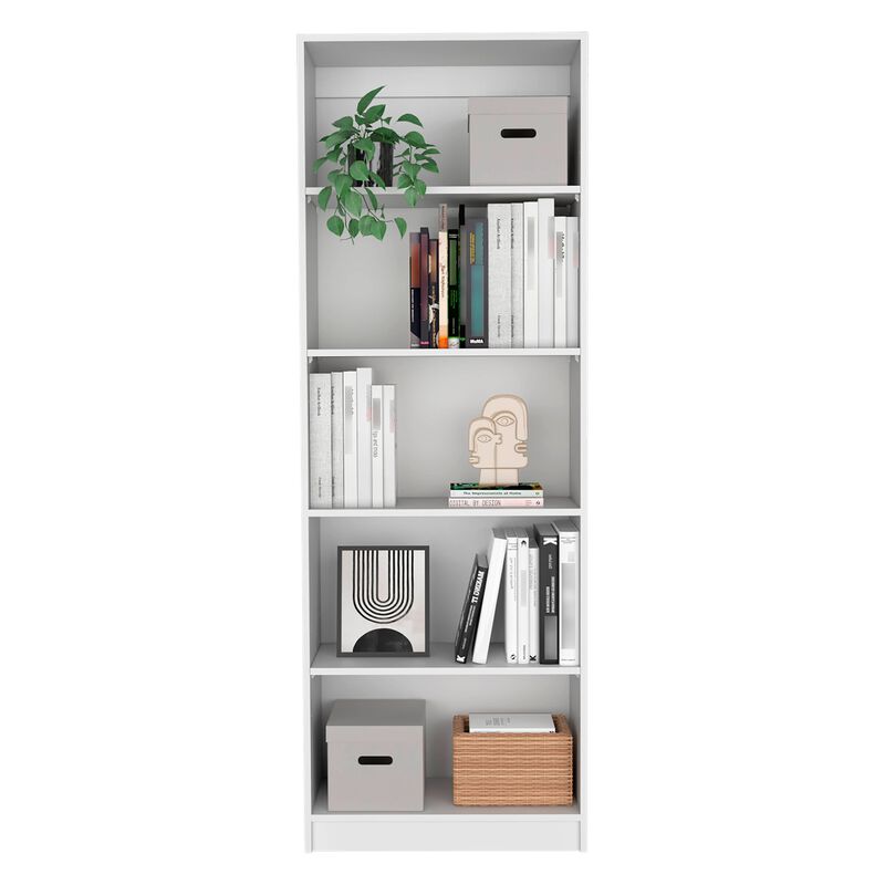 Home 4 Shelves Bookcase with Multi-Tiered Storage -White