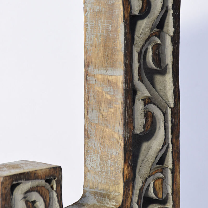 Vintage Gray Handmade Eco-Friendly "J" Alphabet Letter Block For Wall Mount & Table Top D�cor