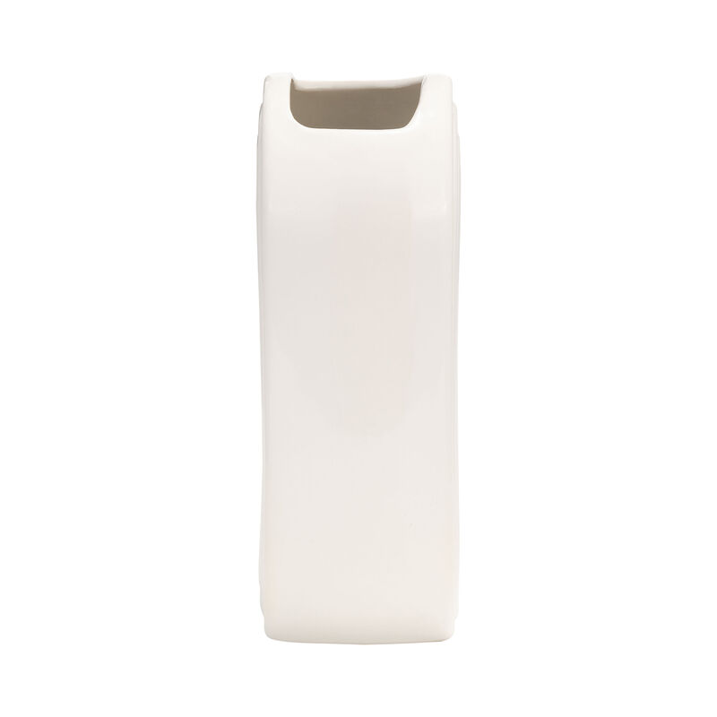 9" Ceramic Oval Ridge Vase