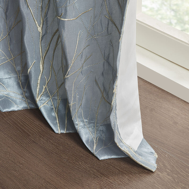 Gracie Mills Saffron Embroidered Faux Silk Curtain Panel - 50x84"