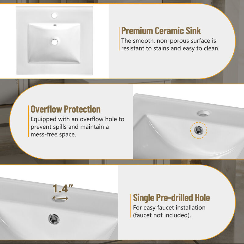 Merax Bathroom Vanitywith Ceramic Sink
