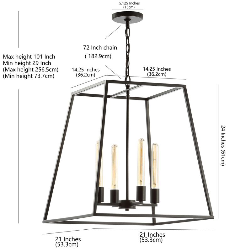 Hutson Iron Modern Angled LED Chandelier