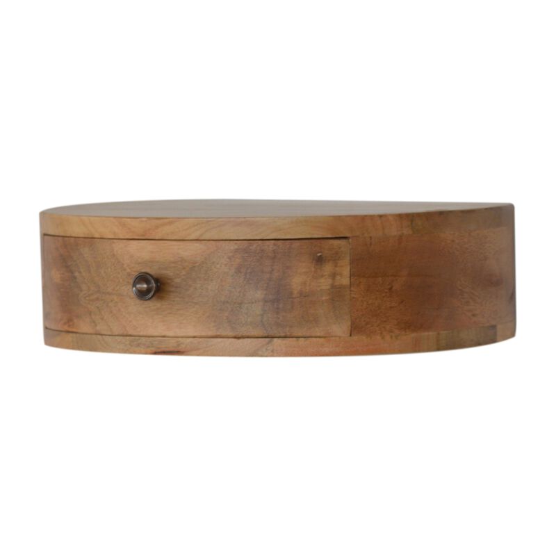 Solid Wood Wall Mounted Rounded 1 Drawer Nightstand