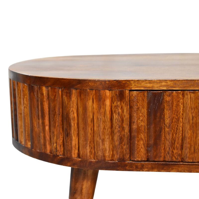 Stripe Chestnut Solid Wood 2 Drawer  Coffee Table