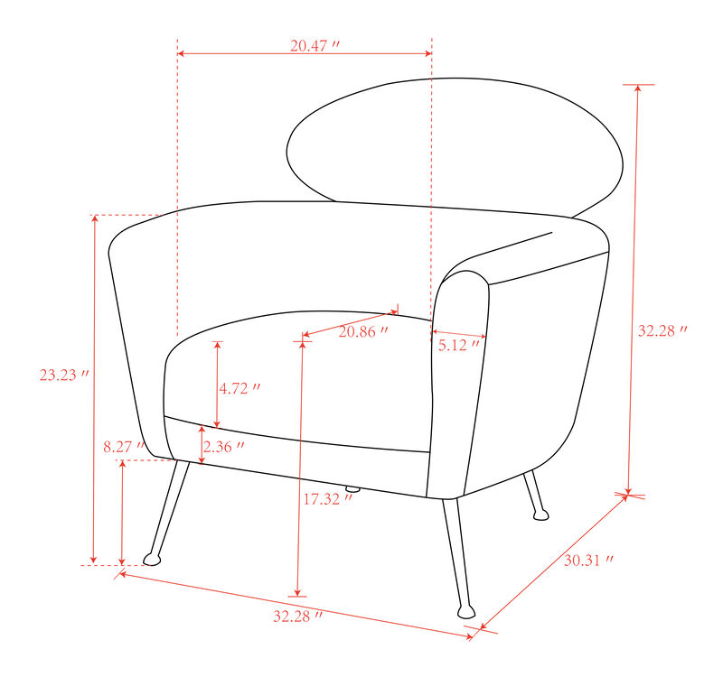 Pasargad Home Felice Modern Gold Finish Accent Chair, Cream