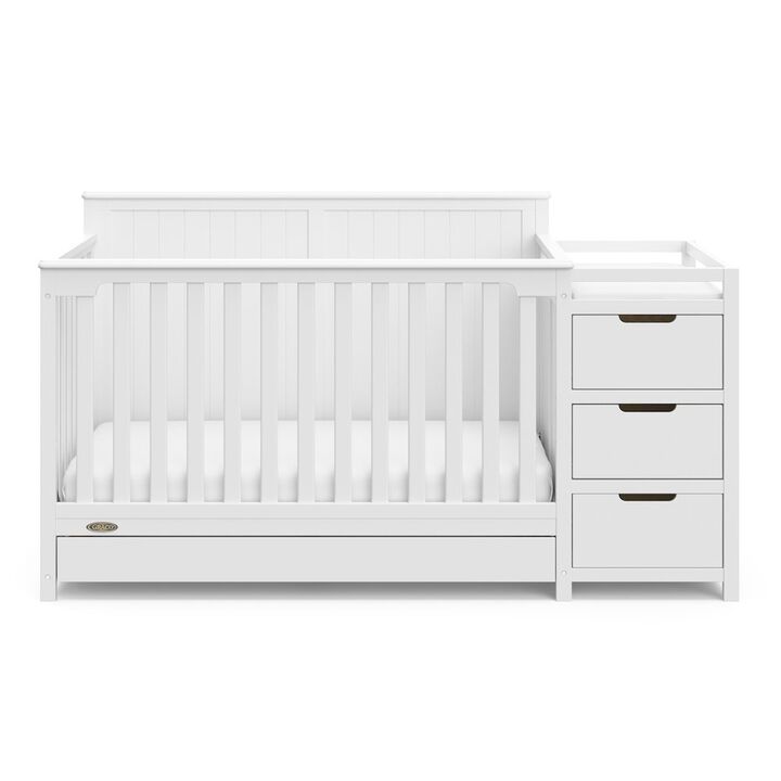 Graco Hadley 5-in-1 Convertible Crib and Changer with Drawer (White)