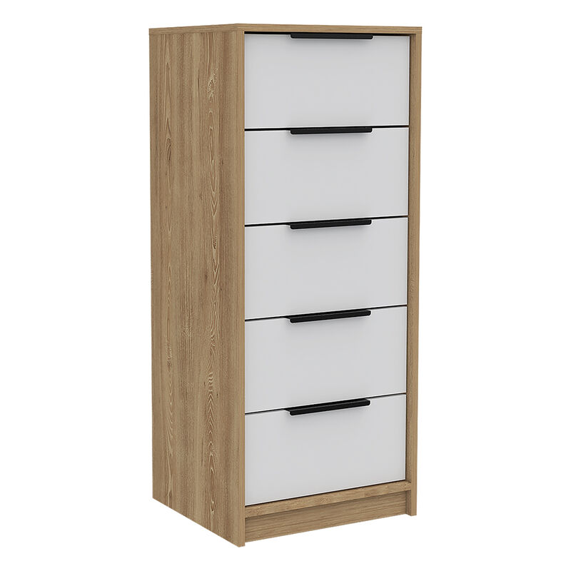 5 Drawers Dresser Maryland, Bedroom, White / Pine