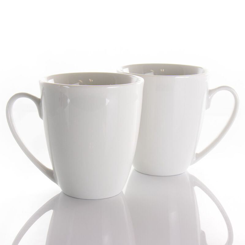 Elama Rosales 6 Piece 12 Ounce Porcelain Mug Set in White