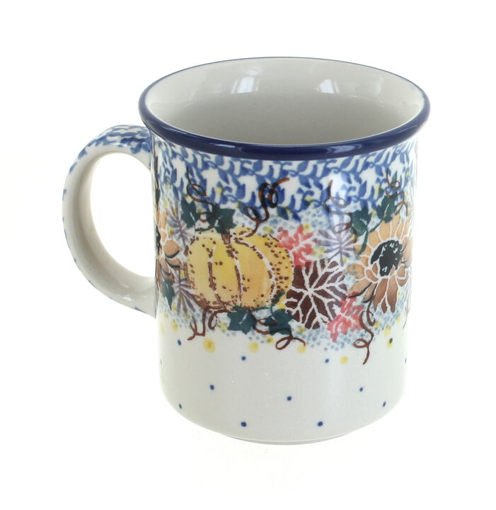 Blue Rose Polish Pottery Rooster Row Small Coffee Mug