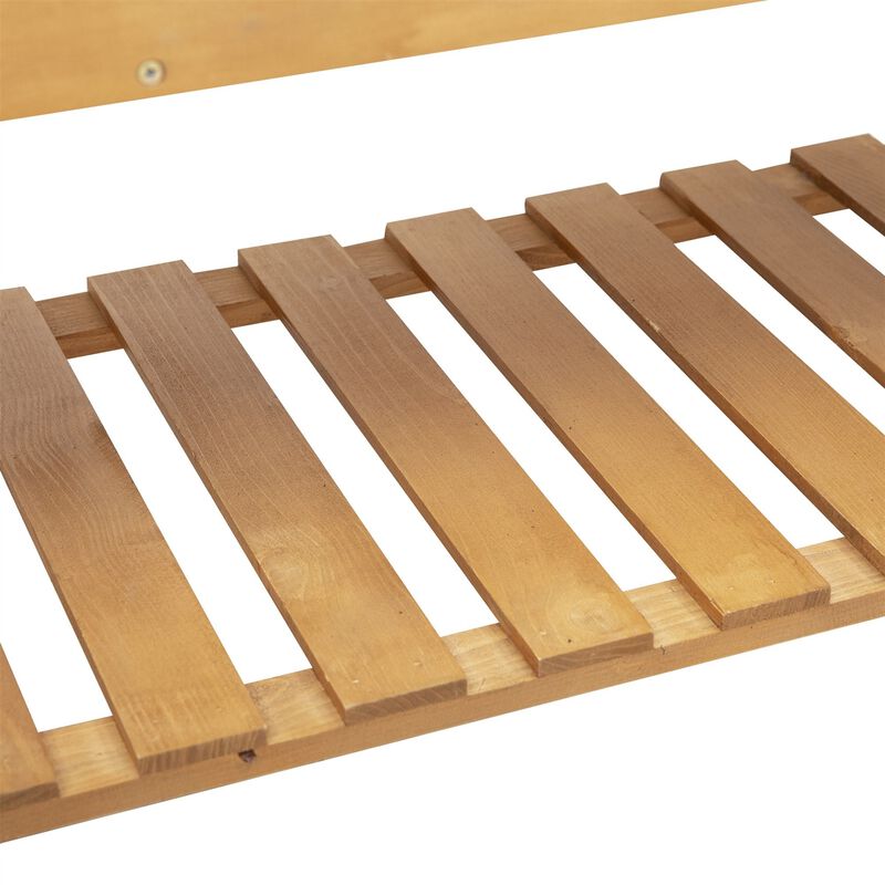 Hivvago Solid Fir Wood Trellis Elevated Garden Raised Planter Bed with Wheels