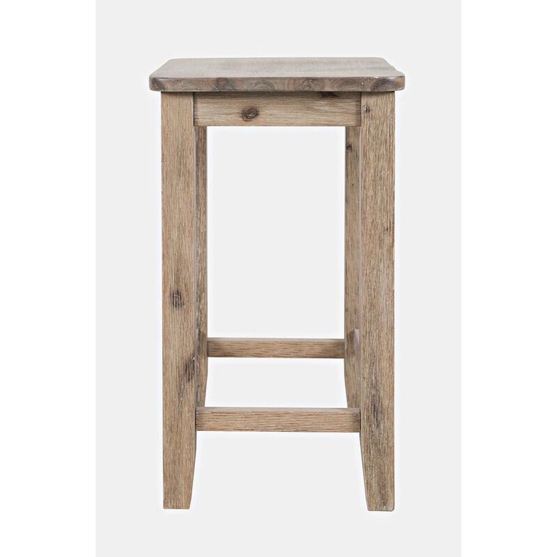 Jofran Eastern Tides Coastal Wire-Brushed Acacia Backless Counter Barstool (Set of 2)