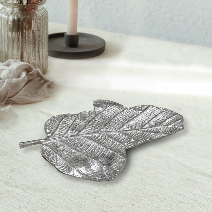 Handmade Decorative Silver Color Coated 7.08 x 4.72 x 0.74 Inches Aluminium Tray 062AB BBH Home's